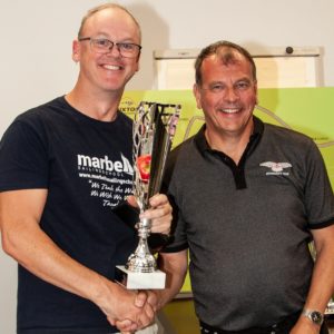 Simon Dunford receives trophy at Thruxton
